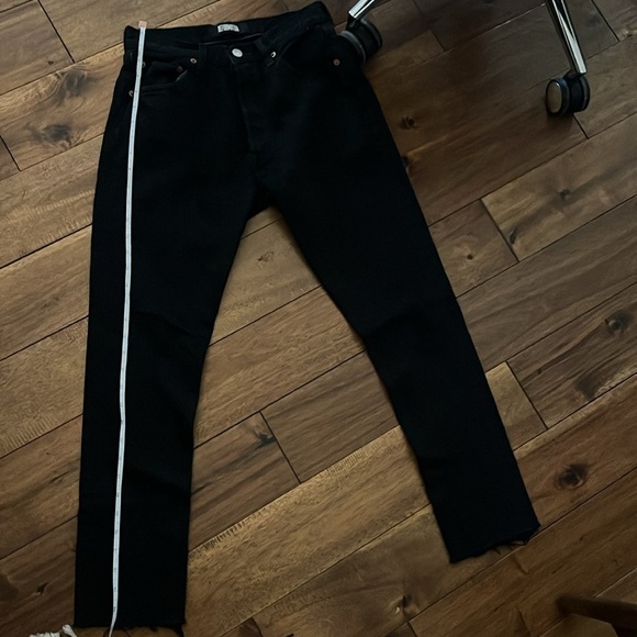 REFORMATION x LEVI’s Repurposed Black Jeans Button Fly Size 24 - Picture 13 of 14